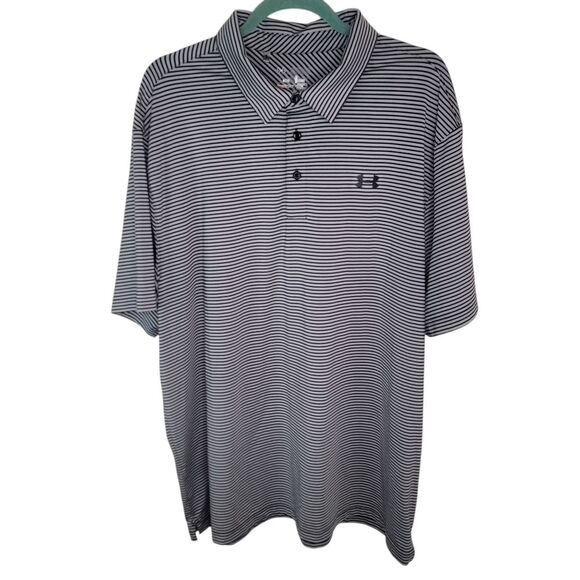 Under Armour Striped Heatgear Golf Polo Shirt Size XXL - Picture 1 of 6